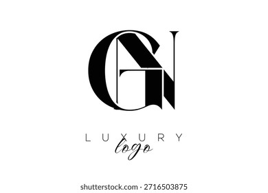 GN Serif Letter Monogram Typography Logo for Elegant Premium Branding Identity