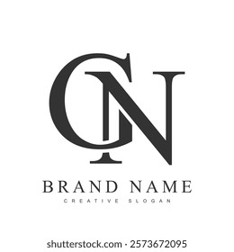 GN trendy logotype template. Initial letter g and n classic font style. Creative logo for company name or identity. Vector illustration.