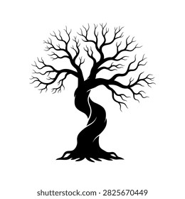 Gnarled Twisted Dead Tree Silhouette Icon