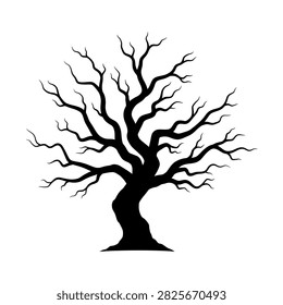 Gnarled Twisted Dead Tree Silhouette Icon