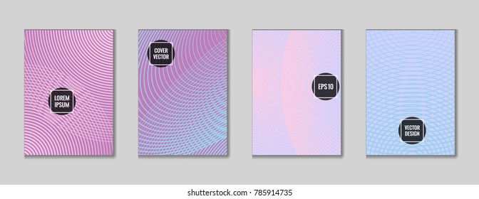 Gnarly geometrical lines notebook cover vector. Minimalistic notepad cover tile set. Colorful title page graphic design for school notebook, dairy or notepad.