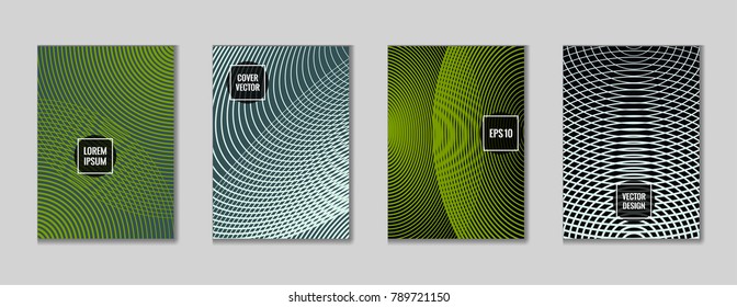 Gnarly geometrical lines notebook cover background. Minimalistic notepad cover theme set. Colorful title page pattern for student notebook, dairy or notepad.