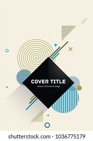 Gnarly memphis neo vector with white, cyan, blue and khaki geometrical shapes on beige background. Minimalistic front page surface. Colorful memphis neo style pattern for corporate purpose.