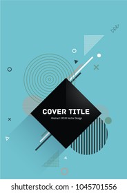 Gnarly memphis neo vector with white, and grey geometrical shapes on blue background. Minimalistic front page surface. Colorful memphis neo style vector for marketing purpose.