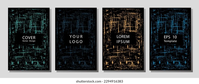 Gnarly memphis notepad cover vector.  Cool memphis template front page with white and geometrical shapes. Memphis notepad cover vector for student.
