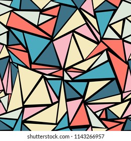 Gnarly triangular shapes geometric seamless background. Minimal triangles polygonal origami. Urban triangle shapes minimal illustration. for business wallpaper.