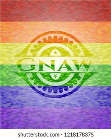 Gnaw lgbt colors emblem 