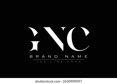 GNC abstract letter logo design. This logo is designed by three abstract letters.