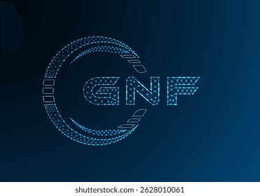 GNF diseño de Vector de logotipo de letra de polietileno bajo. GNF diseño de logotipo de poliéster inferior. Logotipo de poliéster bajo.