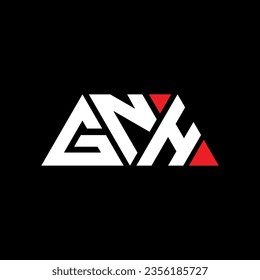 GNH triangle letter logo design with triangle shape. GNH triangle logo design monogram. GNH triangle vector logo template with red color. GNH triangular logo Simple, Elegant, and Luxurious design.