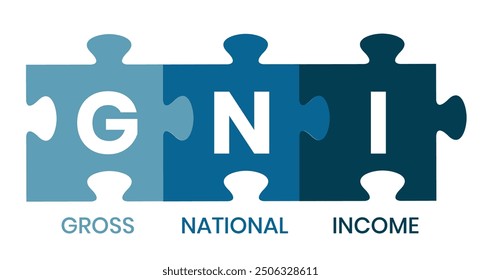 GNI - Gross National Income. acronym business concept. vector illustration concept with keywords