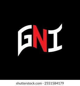 GNI logo design, GNI simple and modern logo. GNI luxurious alphabet design  
