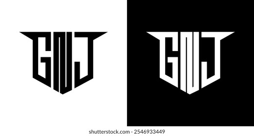GNJ letter logo design with white background in illustrator, vector logo modern alphabet font overlap style, calligraphy designs for logo, Poster, Invitation, etc.