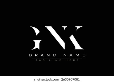 GNK abstract letter logo design. This logo is designed by three abstract letters.