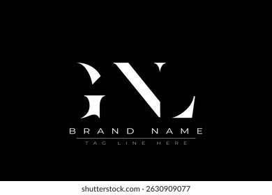 Design de logotipo de letra abstrata GNL. Este logotipo é desenhado por três letras abstratas.