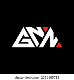 Diseño del logotipo de la letra triangular de GNN con forma triangular. Monograma de diseño del logotipo del triángulo de GNN. Plantilla de logotipo vectorial de triángulo GNN con color rojo. Logo triangular GNN Diseño sencillo, elegante y lujoso.