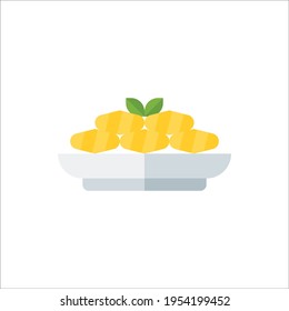 Gnocchi Flat Icon Logo Illustration Vector Isolated. Italian Food, Pasta, and Restaurant Icon-Set. Suitable for Web Design, Logo, App, and Upscale Your Business.