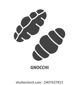 Gnocchi glyph icon. Italian pasta symbol. Vector illustration.