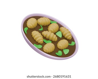 Icono de Gnocchi Ilustración 3D Render