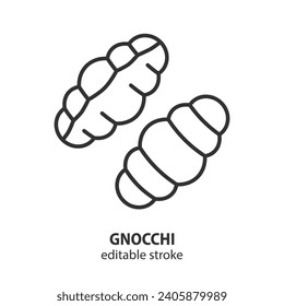 Gnocchi line icon. Italian pasta symbol. Editable stroke. Vector illustration.