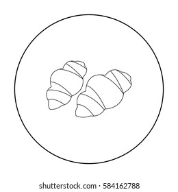 Gnocchi pasta icon in outline style isolated on white background. Types of pasta symbol stock vector illustration.