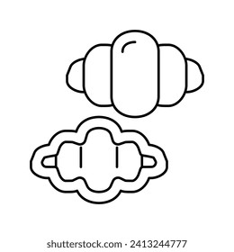 gnocchi pasta Linie Symbol Vektorgrafik. Gnocchi-Nudelschild. isoliertes Kontursymbol