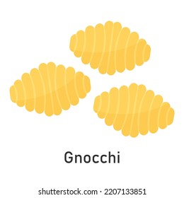 Gnocchi pasta. Restaurant pasta. For menu design, packaging. Vector illustration.