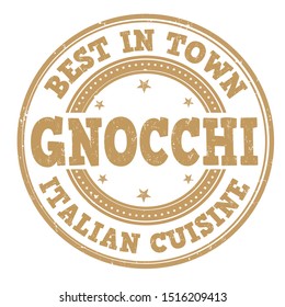 Gnocchi sign or stamp on white background, vector illustration