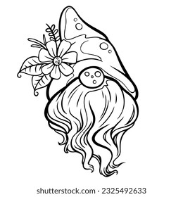 Gnome, black and white stripes on the white background Is a vector image Suitable for coloring Or general lines