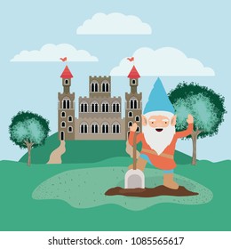 gnome in the camp with castle