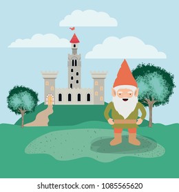 gnome in the camp with castle