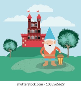 gnome in the camp with castle