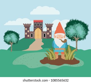 gnome in the camp with castle