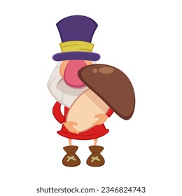 Gnome cartoon character. Cartoon funny gnome for farmhouse isolated on white background. Autumn or fall, Thanksgiving, harvest concept