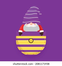 Gnome character in pocket design vector 04