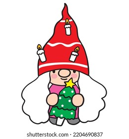Gnome Christmas, Cartoon cute character vector.