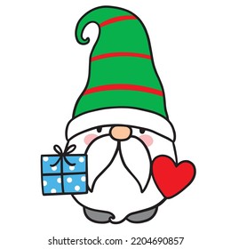 Gnome Christmas, Cartoon cute character vector.