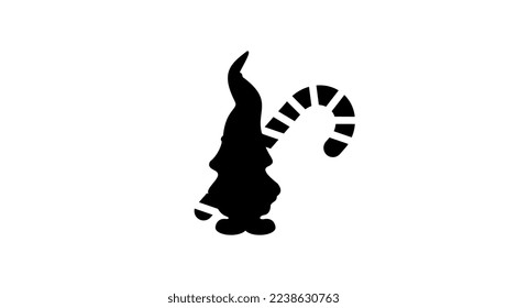 Gnome with Christmas lollipops silhouette original high quality vector