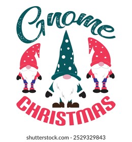 gnome christmas T shirt Design Lover