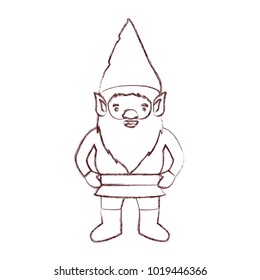 gnome with costume in brown blurred silhouette