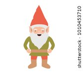 gnome with costume colorful on white background