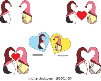 gnome couple love decoration valentine
