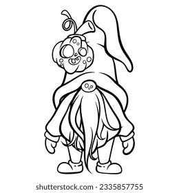 gnome drawing with black lines on a white background