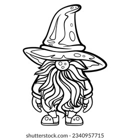 gnome drawing with black lines on a white background