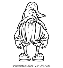 gnome drawing with black lines on a white background