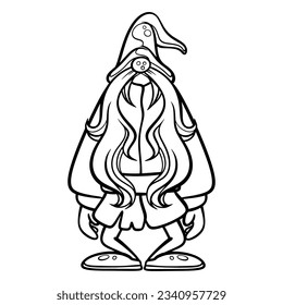 gnome drawing with black lines on a white background