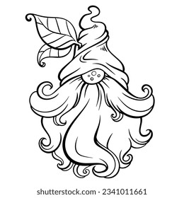 gnome drawing with black lines on a white background