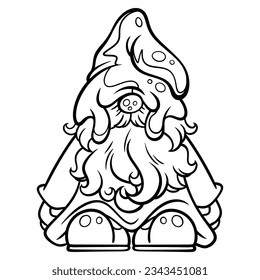 gnome drawing with black lines on a white background