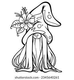 gnome drawing with black lines on a white background