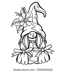 gnome drawing with black lines on a white background